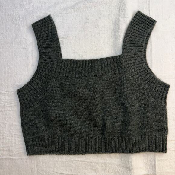 Lisa Yang Barbara Crop Top Sweater 100% Cashmere Size 1 Small / Medium Olive NWT - Picture 14 of 14